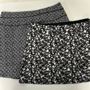 Two Athletic Skorts Black Grey White Sz L Tranquility Indigo